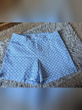 Old Navy Blue & White Floral Geometric Shorts